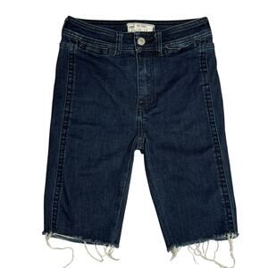 Free People Shorts W24 Dark Blue Jean Bermudas Cut-Off